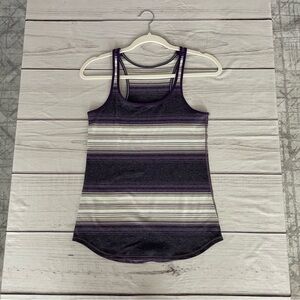 Lululemon Athletica Purple and White Striped Tank Top